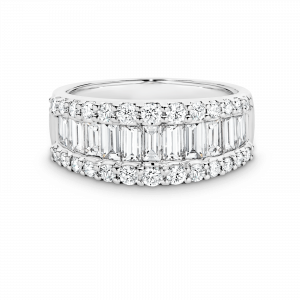 Baguette & Round Brilliant Diamond Dress Ring ART061