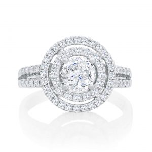 Bella - Round Brilliant Double Halo Engagement Ring
