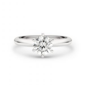 Madison - Round Brilliant Knife Edge Solitaire Diamond Engagement Ring