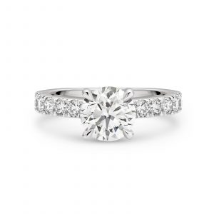 Naomi - Round Brilliant Four Claw Diamond Band Engagement Ring