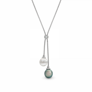White South Sea & Tahitian Pearl Diamond Necklace ART087