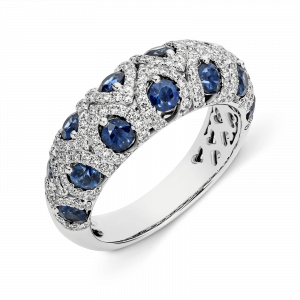 Blue Sapphire & Diamond Pave Ring ART129