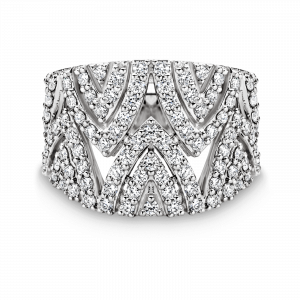 Round Brilliant V Shape Design Clawset Diamond Dress Ring JOH237