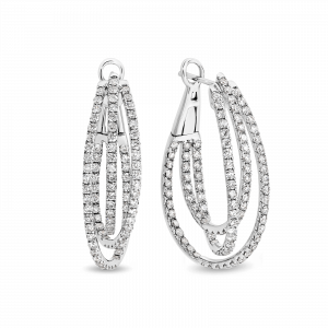 Crossover Diamond Clawset Hoops MI002