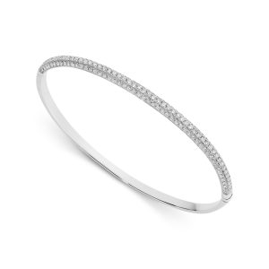 Round Brilliant Pave Set Diamond Bangle KING35