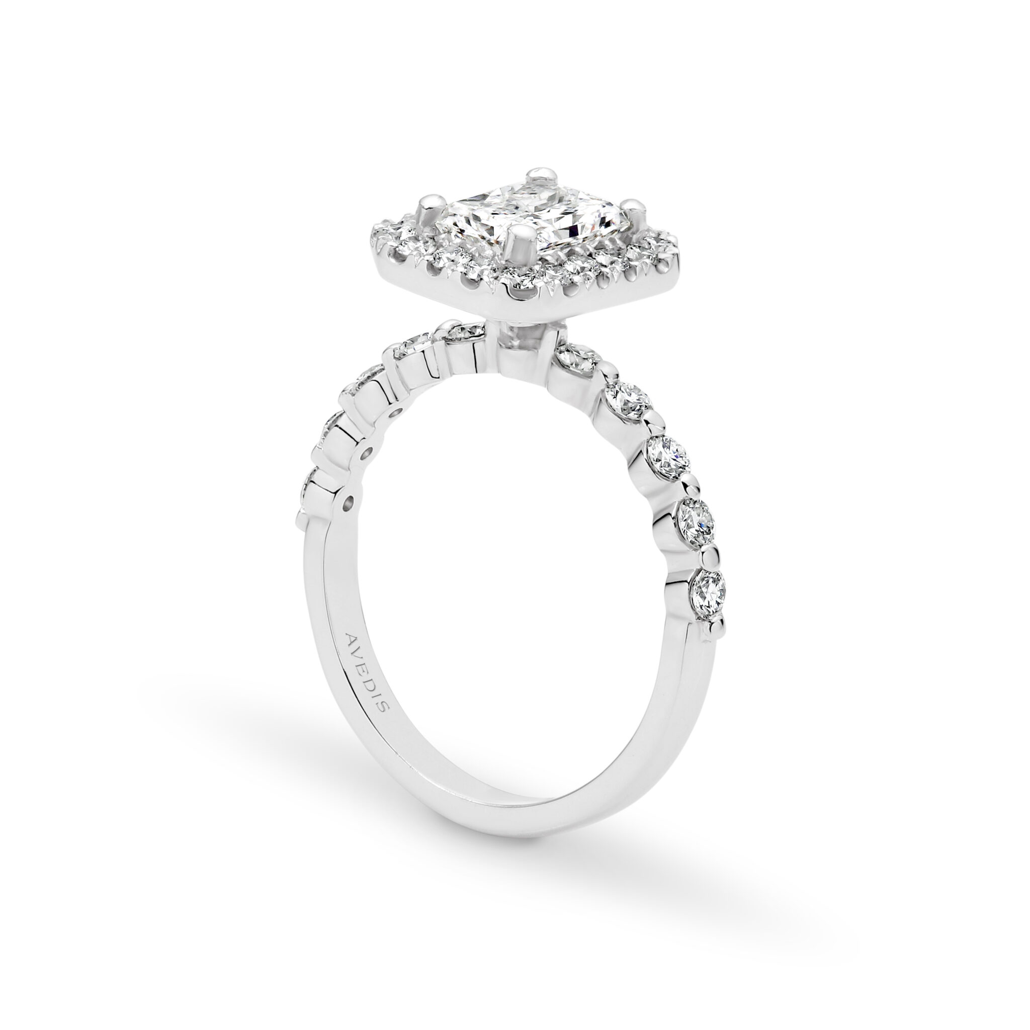 Luna Radiant Cut Halo Diamond Engagement Ring Avedis Jewellery