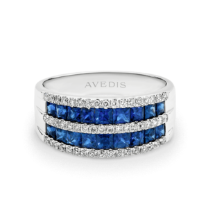 Blue Sapphire & Diamond Dress Ring EJ069