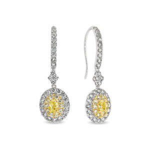 Oval Fancy Yellow Double Halo Drops