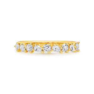 Pear & Round Brilliant Cut Diamond Band