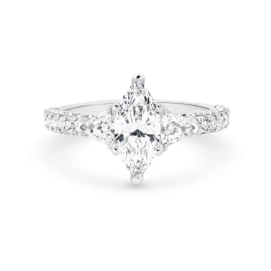 Amira - Marquise & Trilliant Cut Trilogy Diamond Engagement Ring