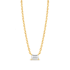 Emerald Cut Diamond Solitaire Necklace