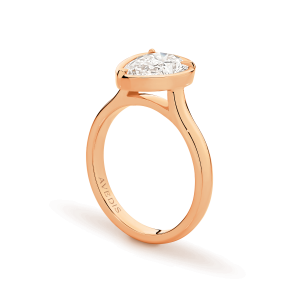 Aurora - Pear Shape Sculpted Claw Bezel Engagement Ring - Image 6