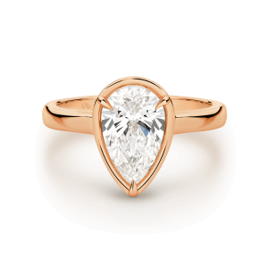 Aurora - Pear Shape Sculpted Claw Bezel Engagement Ring - Image 5
