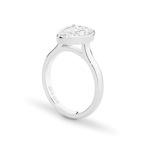 Aurora - Pear Shape Sculpted Claw Bezel Engagement Ring - Image 4