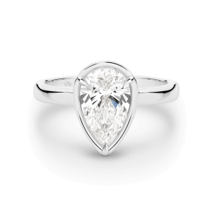Aurora - Pear Shape Sculpted Claw Bezel Engagement Ring - Image 3