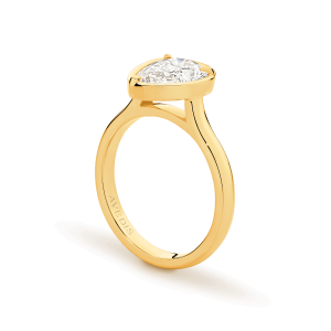 Alternative view of Aurora - Pear Shape Sculpted Claw Bezel Engagement Ring