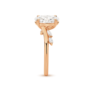 Vera - Oval Cut Engagement Ring Featuring Marquise Accents - Image 4