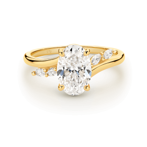 Vera - Oval Cut Engagement Ring Featuring Marquise Accents