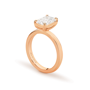 Ariella - Emerald Cut Sculpted Claw Bezel Engagement Ring - Image 6