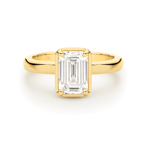 Ariella - Emerald Cut Sculpted Claw Bezel Engagement Ring