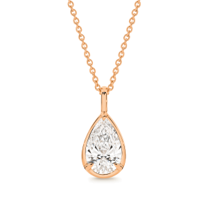 Pear Cut Diamond Sculpted Claw Bezel Pendant - Image 3