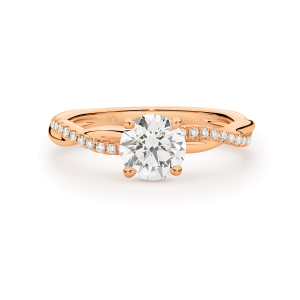 Harper - Round Brilliant Cut Diamond Vine Design Engagement Ring - Image 5