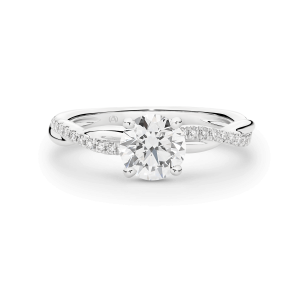 Harper - Round Brilliant Cut Diamond Vine Design Engagement Ring