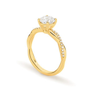 Harper - Round Brilliant Cut Diamond Vine Design Engagement Ring - Image 4