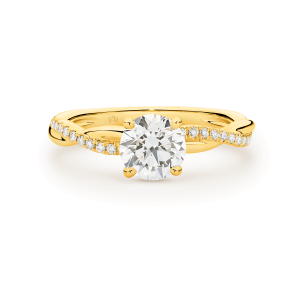 Harper - Round Brilliant Cut Diamond Vine Design Engagement Ring - Image 3