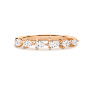 Pear Shape Diamond East West Clawset Band - Image 4