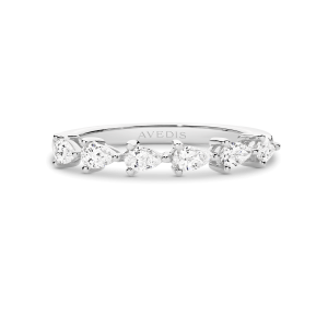 Pear Shape Diamond East West Clawset Band - Image 6