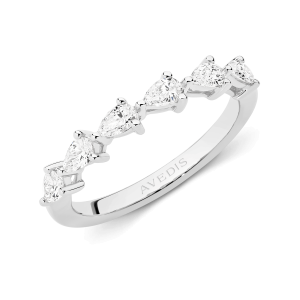 Pear Shape Diamond East West Clawset Band - Image 5