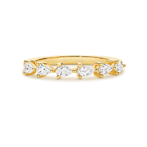 Alternative view of Pear Shape Diamond East West Clawset Band
