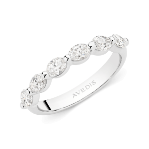 Oval Cut Diamond East West Clawset Band - Image 3