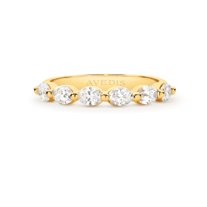Oval Cut Diamond East West Clawset Band