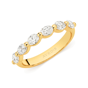 Alternative view of Oval Cut Diamond East West Clawset Band