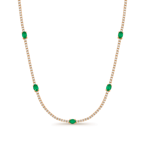 Emerald & Diamond Timeless Tennis Necklace - Image 5