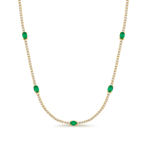 Emerald & Diamond Timeless Tennis Necklace