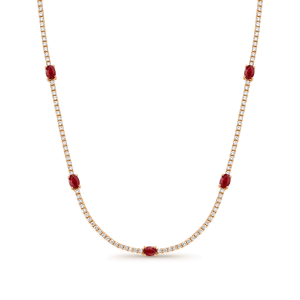 Ruby & Diamond Timeless Tennis Necklace - Image 3
