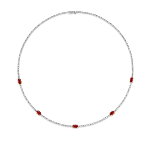 Ruby & Diamond Timeless Tennis Necklace - Image 4