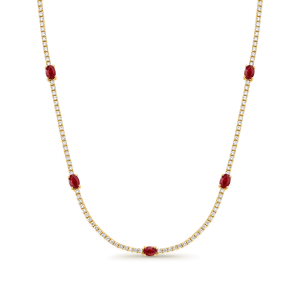 Ruby & Diamond Timeless Tennis Necklace - Image 6