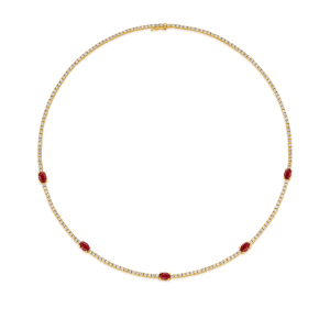 Ruby & Diamond Timeless Tennis Necklace - Image 5