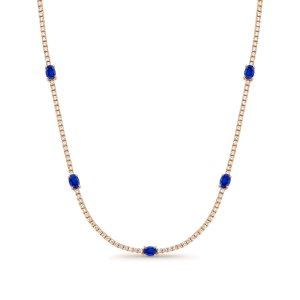 Sapphire & Diamond Timeless Tennis Necklace - Image 6