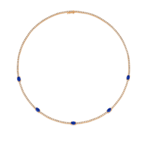Sapphire & Diamond Timeless Tennis Necklace - Image 5