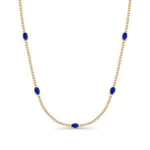 Sapphire & Diamond Timeless Tennis Necklace - Image 3