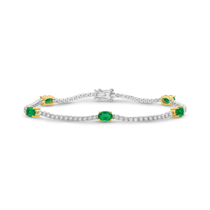 Alternative view of Emerald & Diamond Timeless Tennis Bracelet