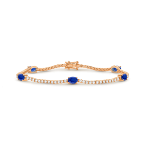 Blue Sapphire & Diamond Timeless Tennis Bracelet - Image 3