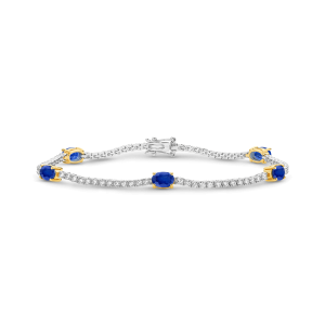 Blue Sapphire & Diamond Timeless Tennis Bracelet
